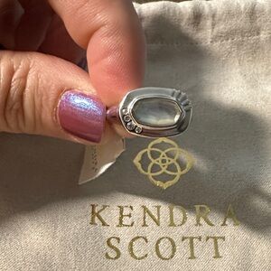 Kendra Scott Silver Mother-of-Pearl & Crystal Ring - White